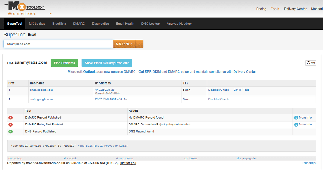 DMARC missing record